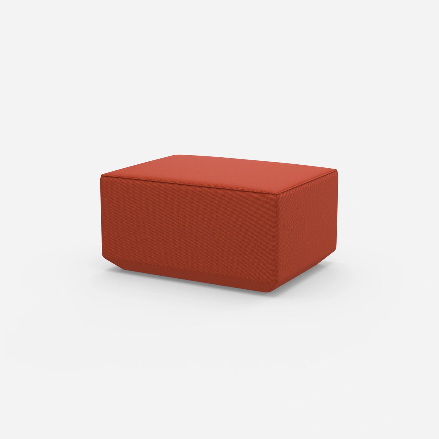 Pouf seduta arancione visto di lato