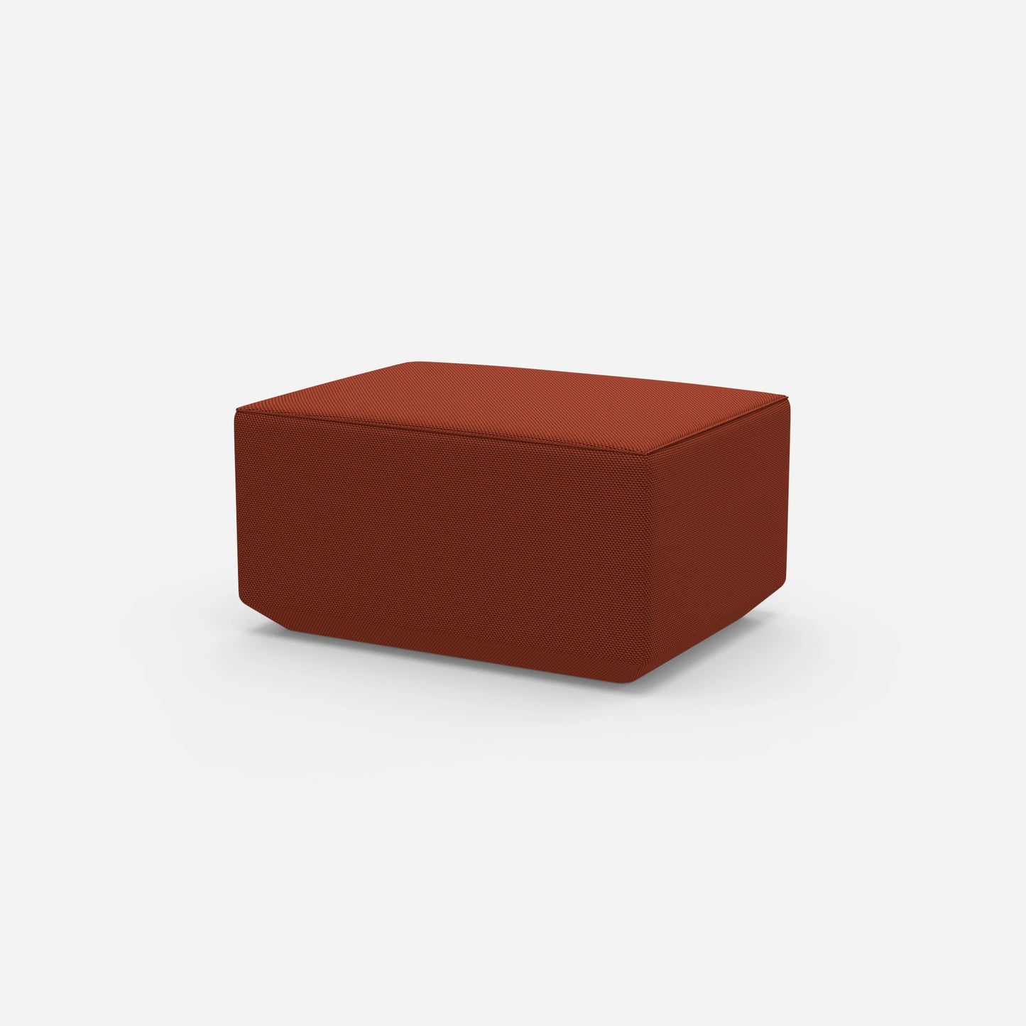 Pouf seduta arancione visto di lato