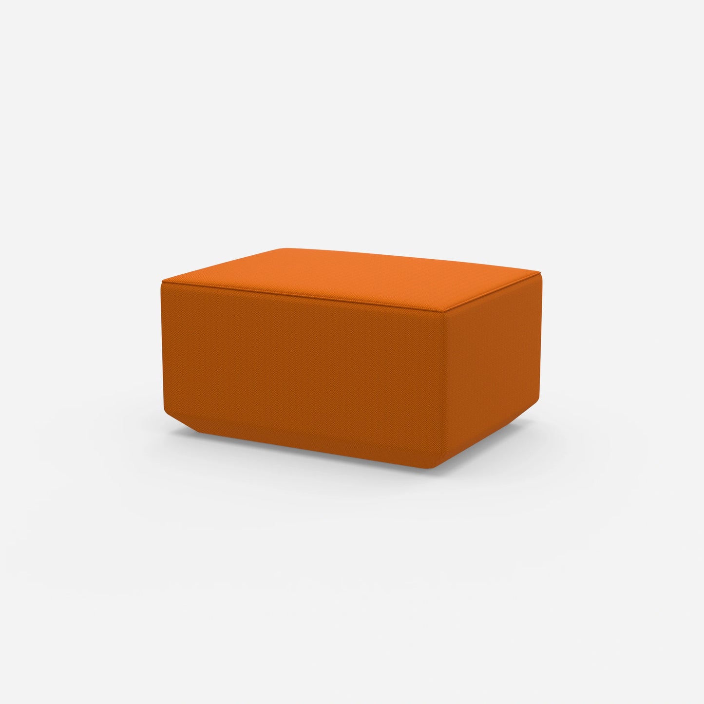 Pouf seduta arancione visto di lato