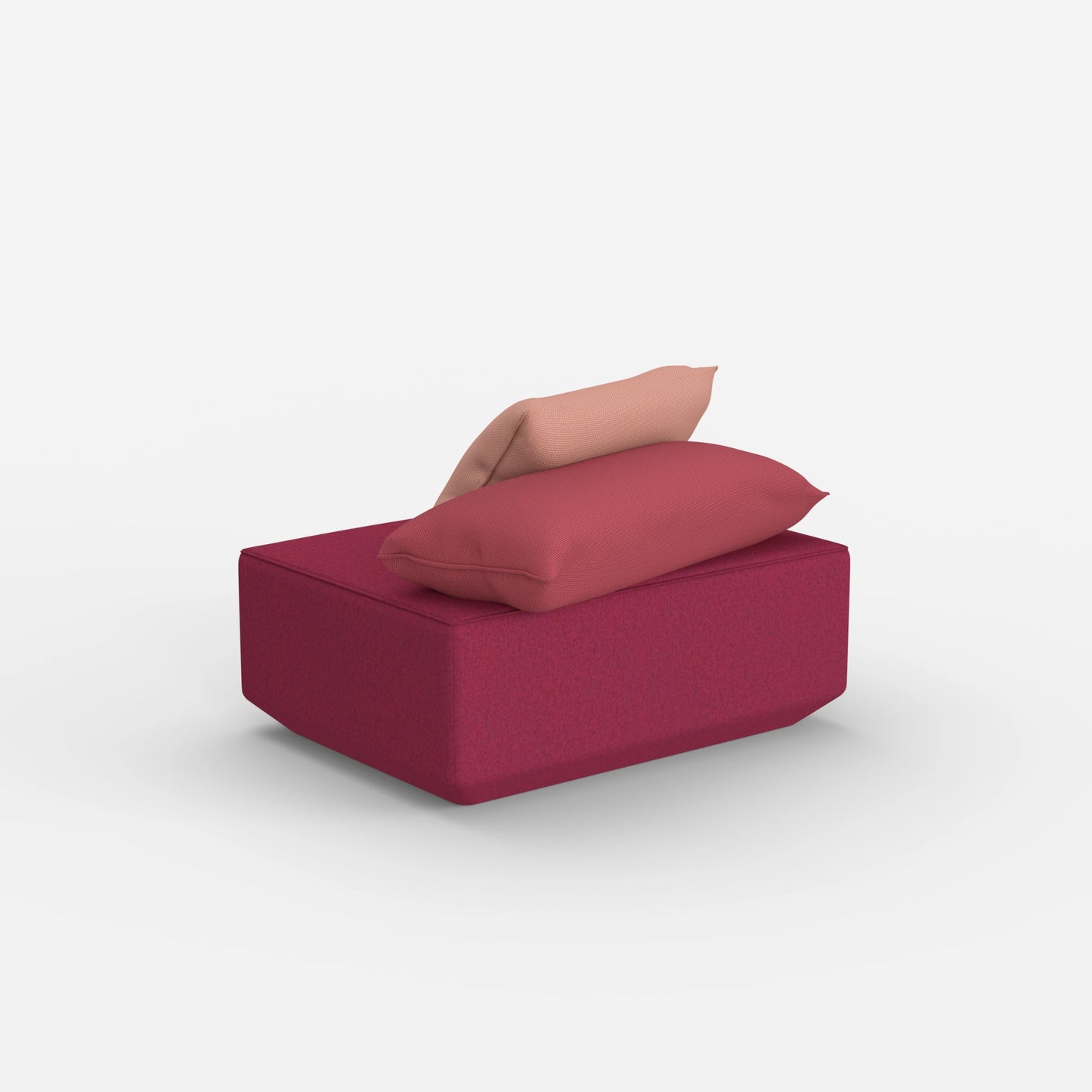 Pouf di seduta in rosa da dietro