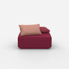 Pouf da seduta rosa visto frontalmente