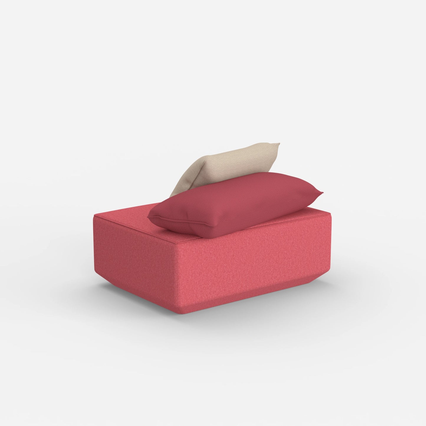 Pouf di seduta in rosa da dietro