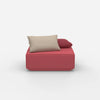 Pouf da seduta rosa visto frontalmente