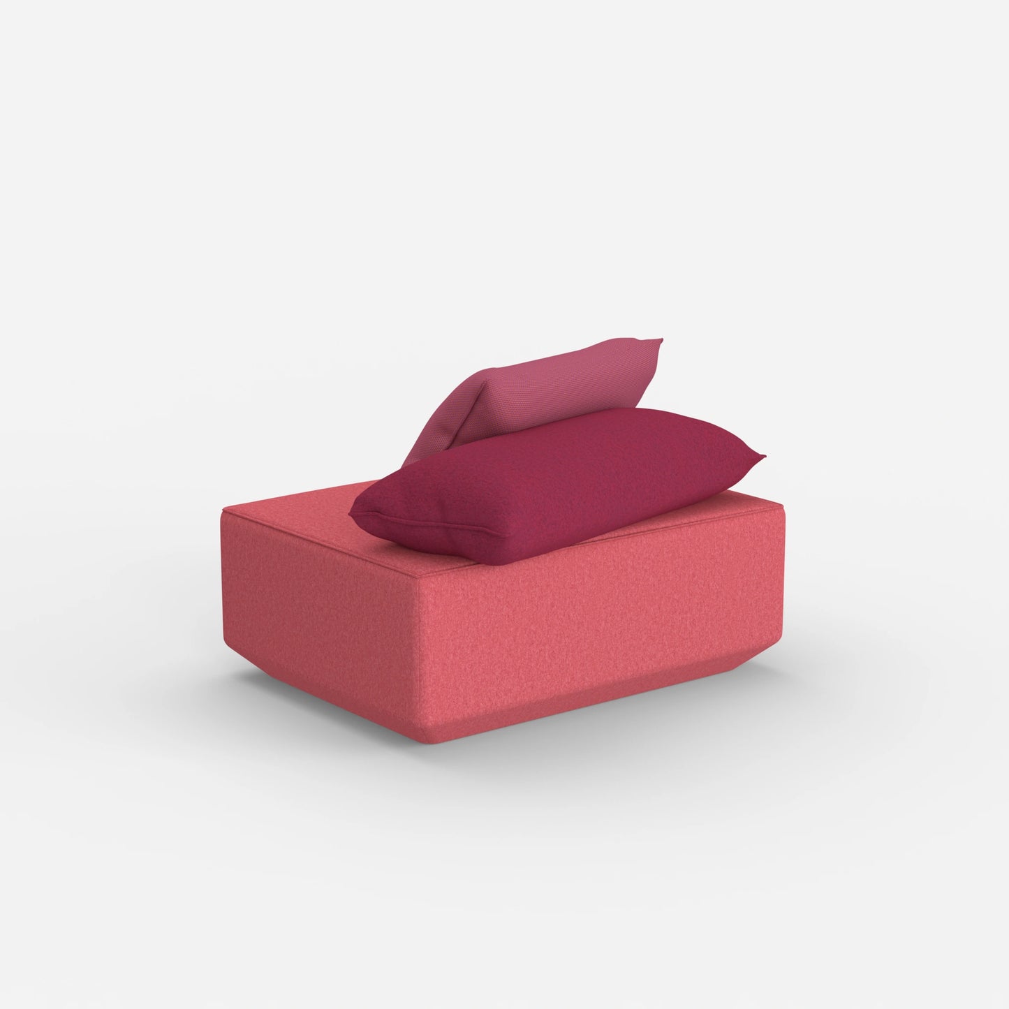 Pouf di seduta in rosa da dietro