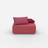 Pouf da seduta rosa visto frontalmente