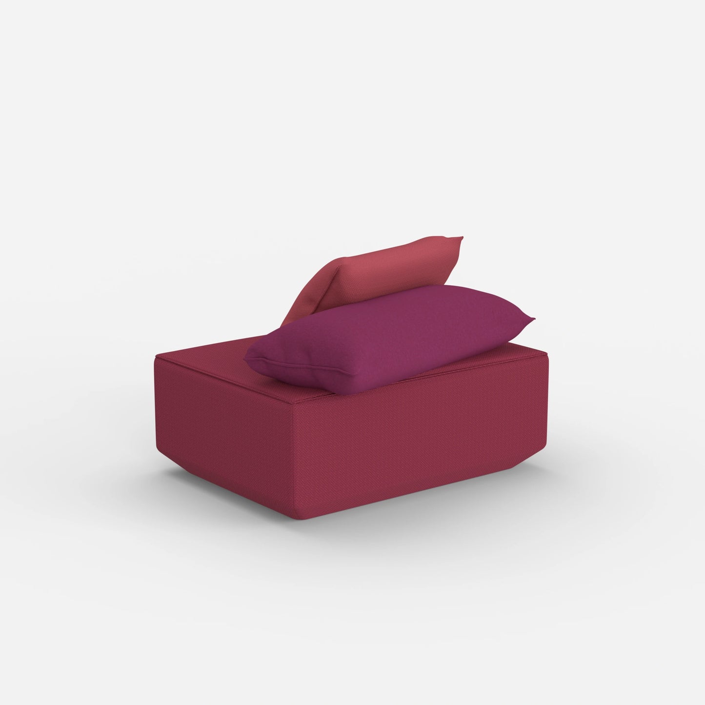 Pouf di seduta in rosa da dietro