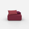 Pouf da seduta rosa visto frontalmente