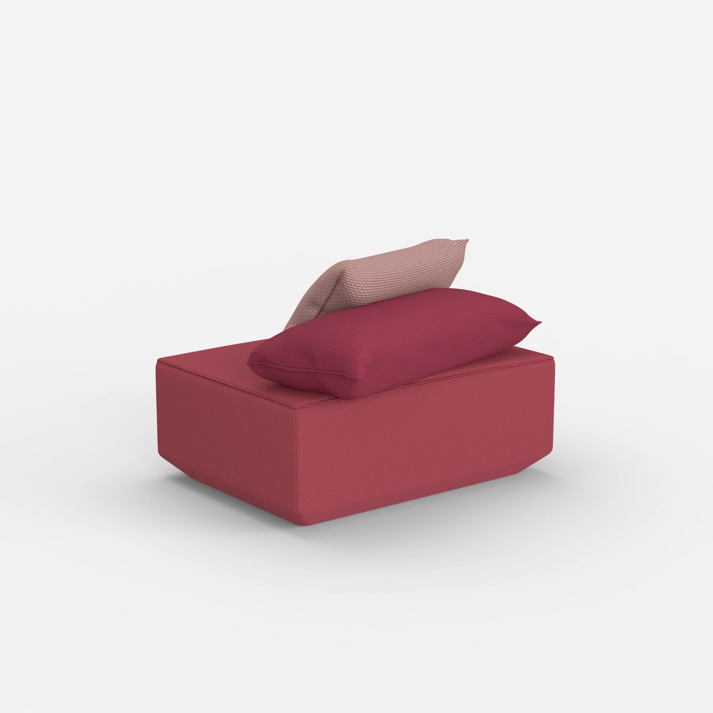 Pouf di seduta in rosa da dietro