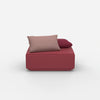 Pouf da seduta rosa visto frontalmente