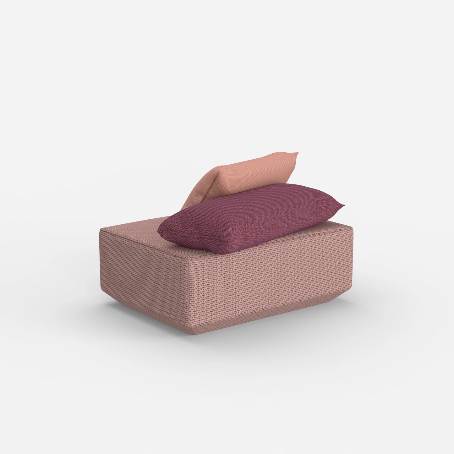Pouf di seduta in rosa da dietro