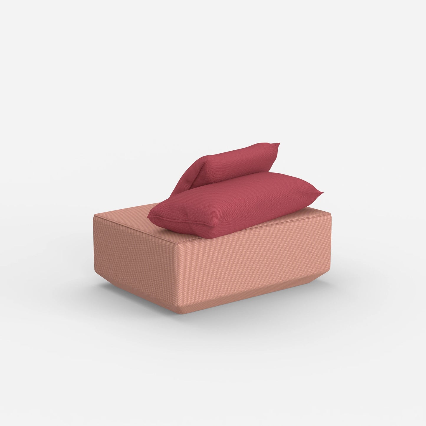 Pouf di seduta in rosa da dietro