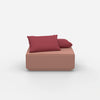 Pouf da seduta rosa visto frontalmente
