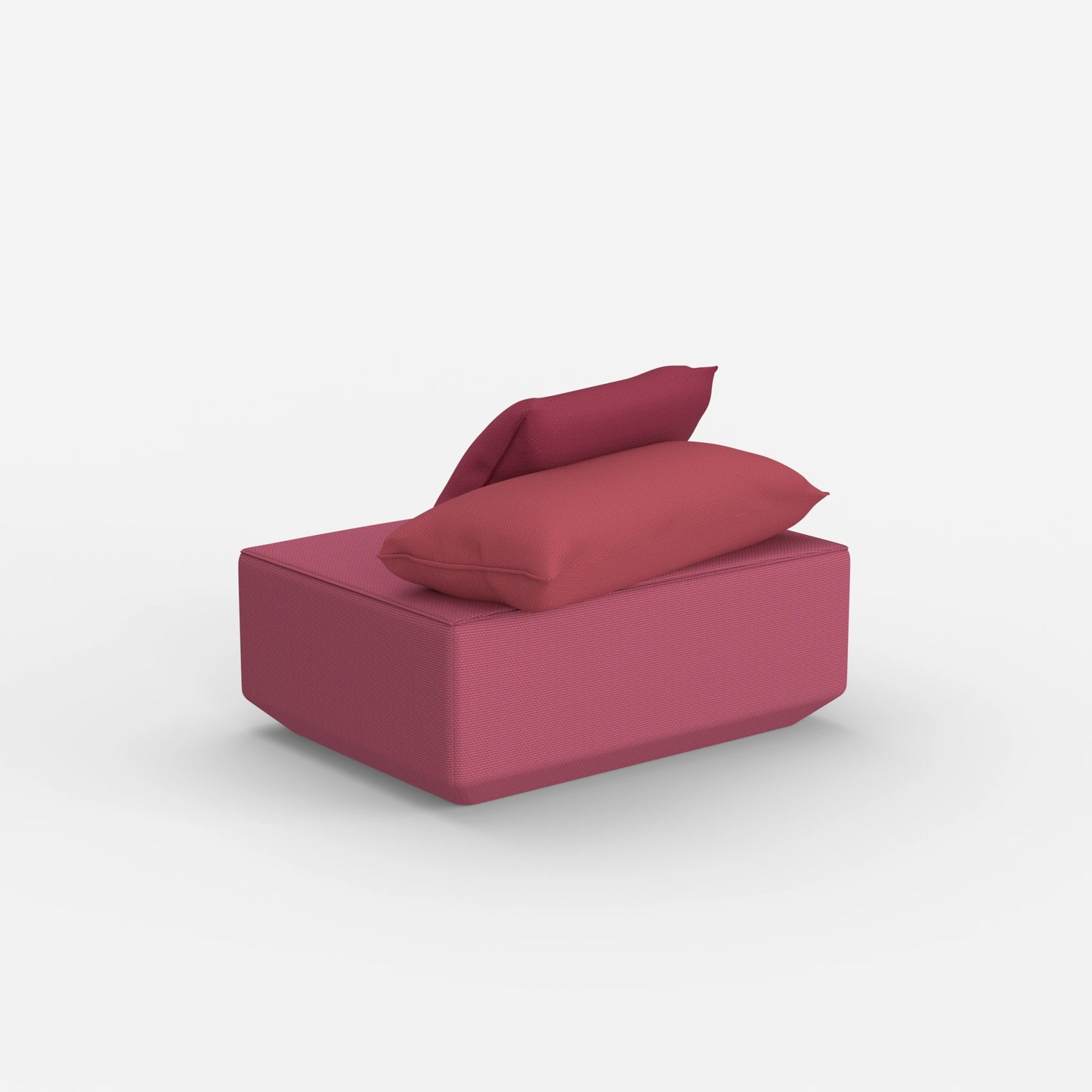 Pouf di seduta in rosa da dietro