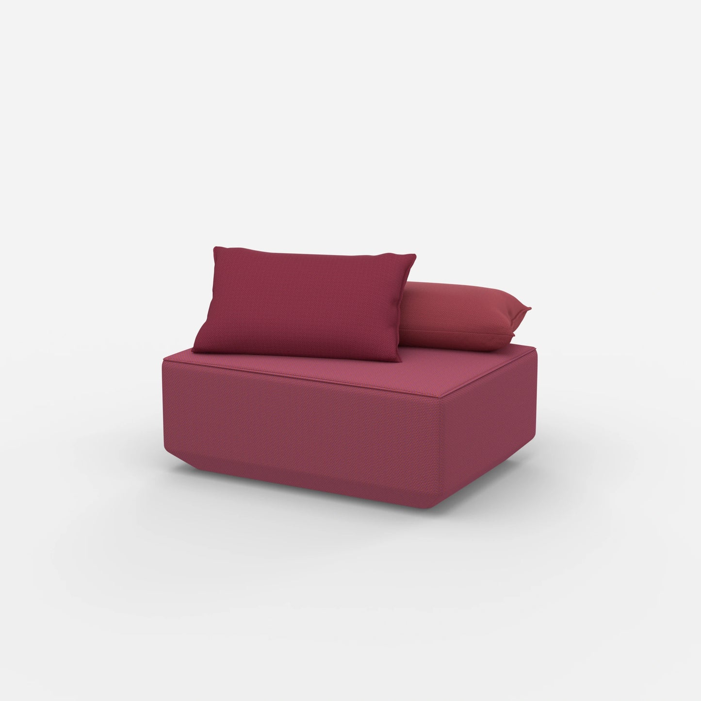 Pouf di seduta in rosa dal lato