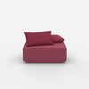 Pouf da seduta rosa visto frontalmente