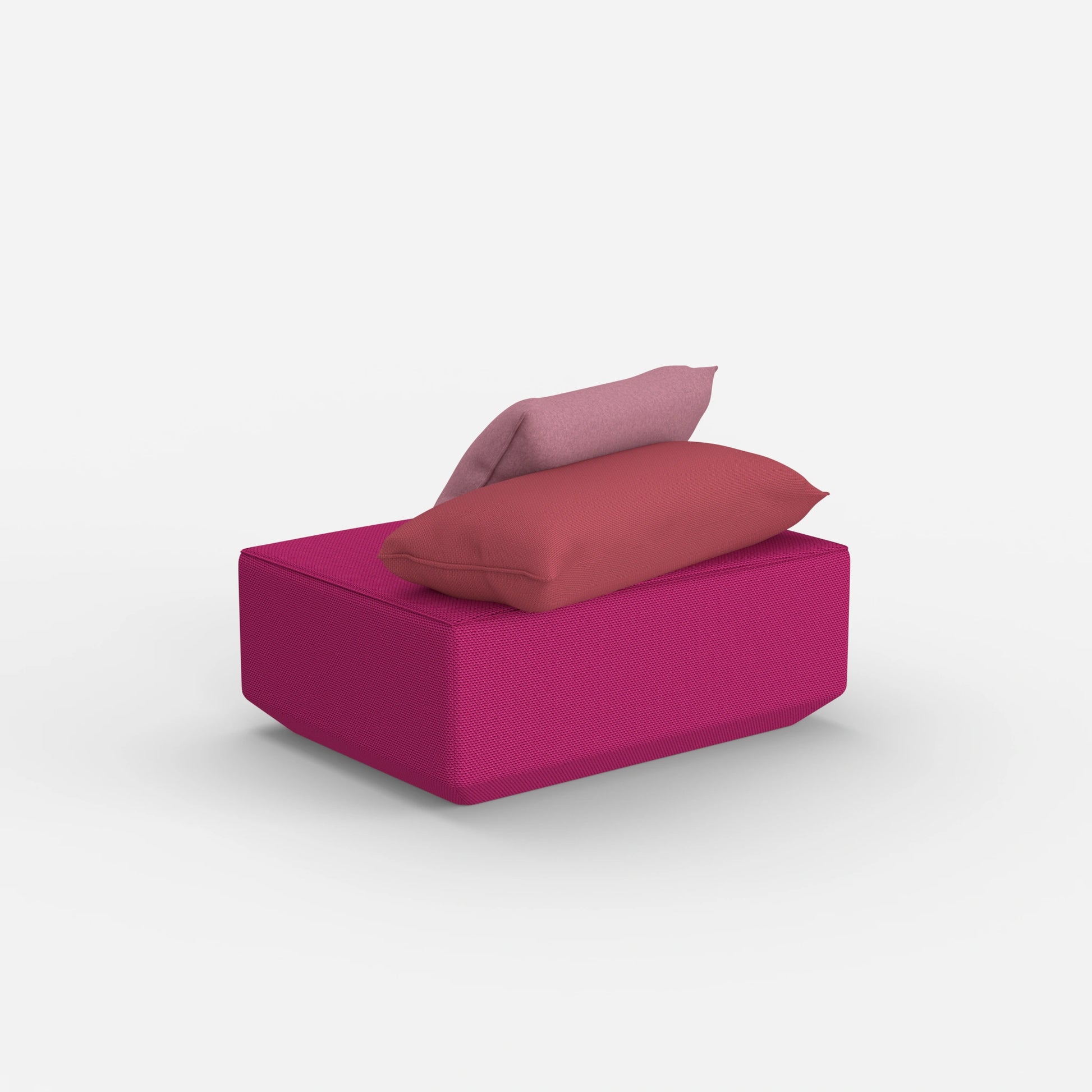 Pouf di seduta in rosa da dietro