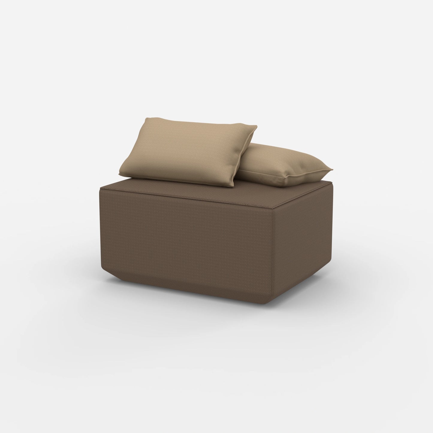 Pouf seduta tortora moderno visto di lato