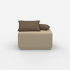 Pouf moderno color tortora visto di fronte