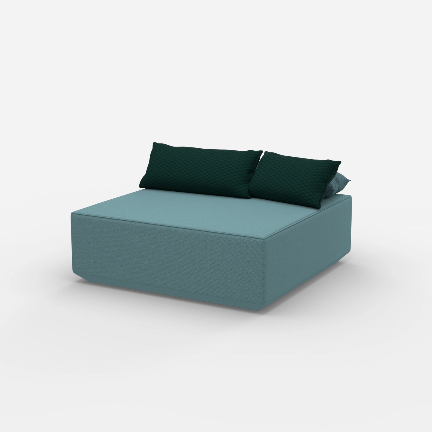 Pouf di seduta turchese dal lato