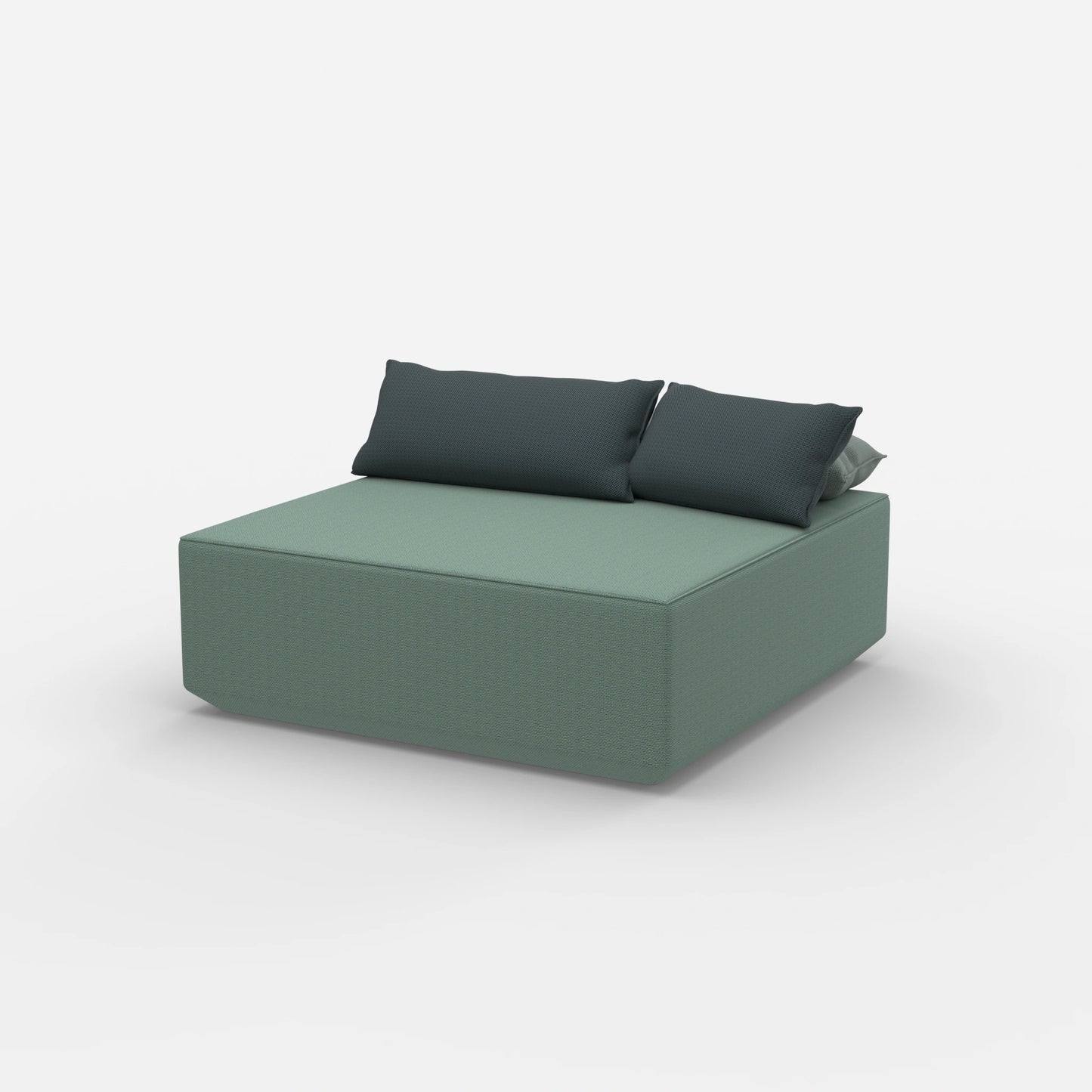 Pouf di seduta turchese dal lato