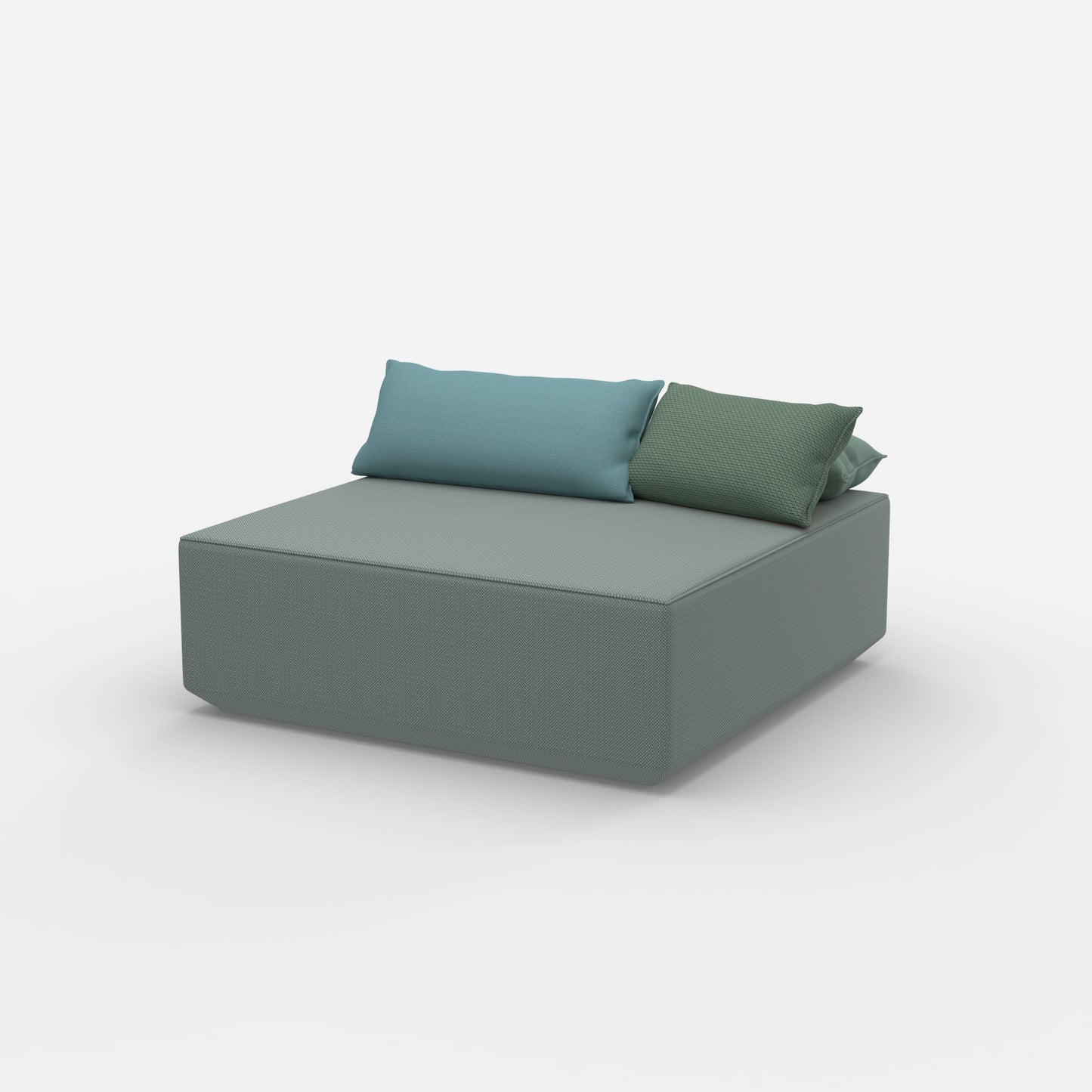 Pouf di seduta turchese dal lato