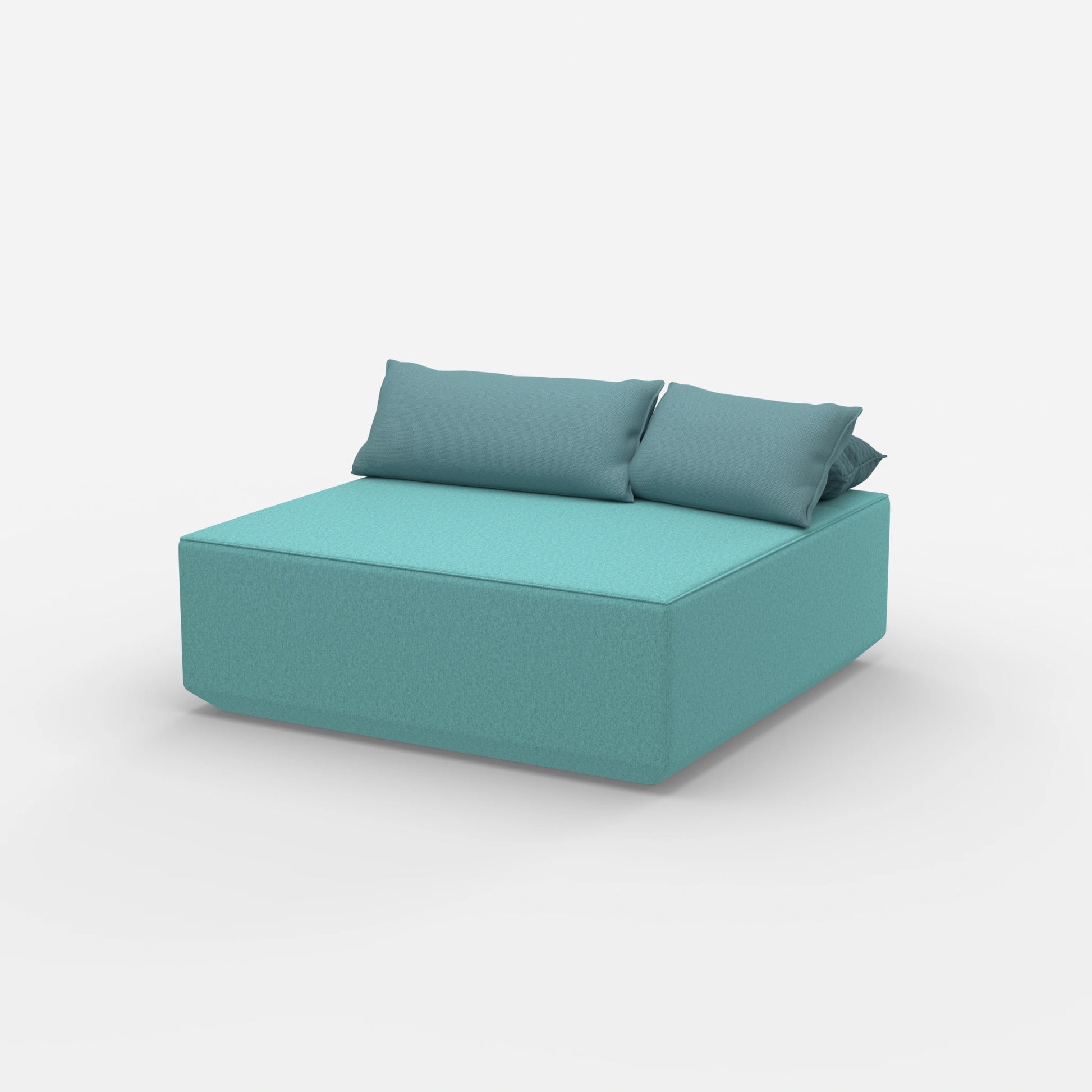 Pouf di seduta turchese dal lato