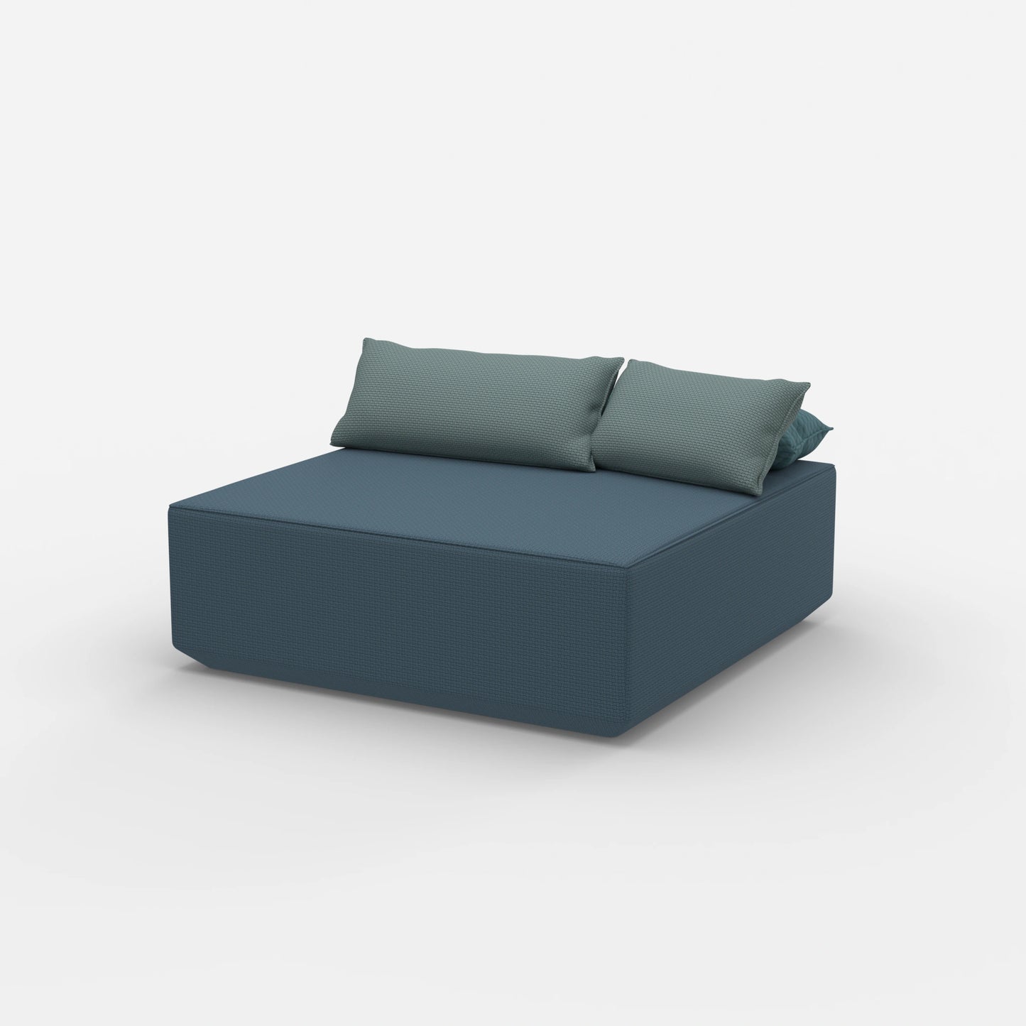 Pouf di seduta turchese dal lato