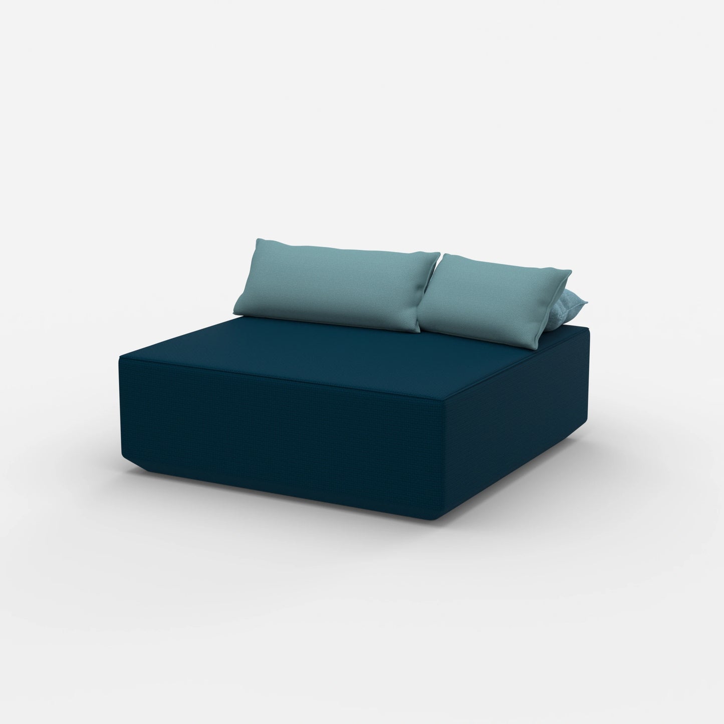 Pouf di seduta turchese dal lato