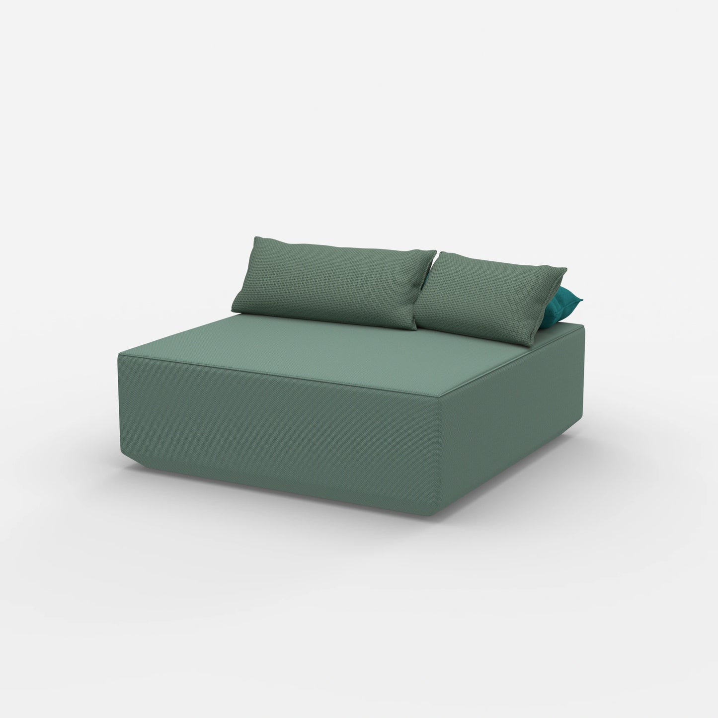 Pouf di seduta turchese dal lato